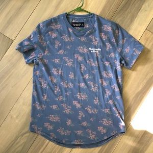 Abercrombie & Fitch S/S Crew Neck Tee Blue Floral Men’s Large